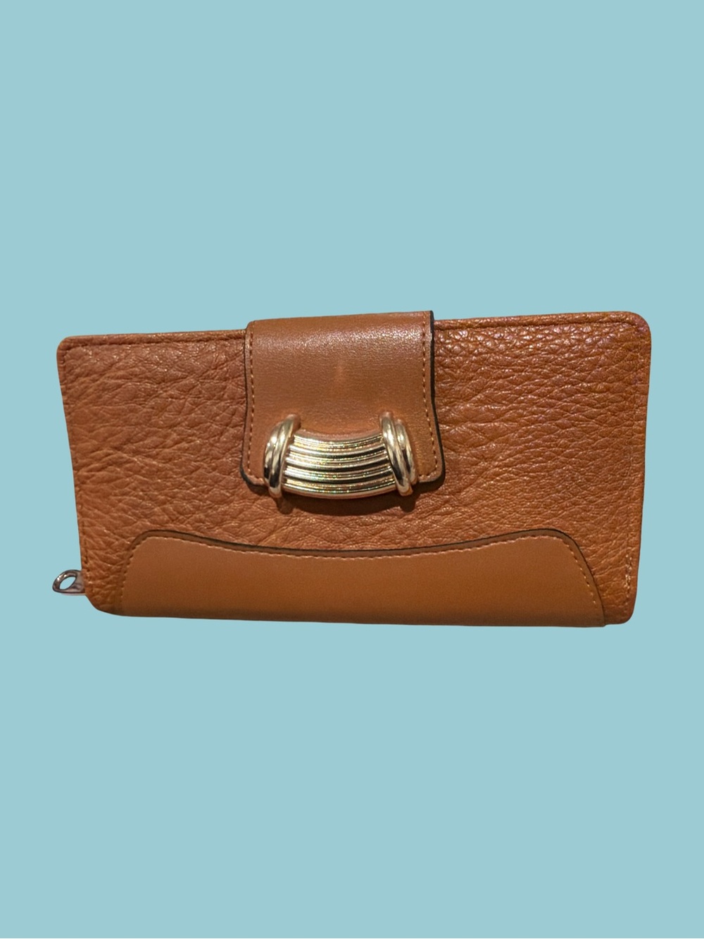 Leather Zip Wallet - Tan